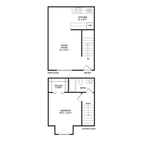 1 bedroom apartment floor plans in East Lansing, MI near Michigan State University | Olde Farm